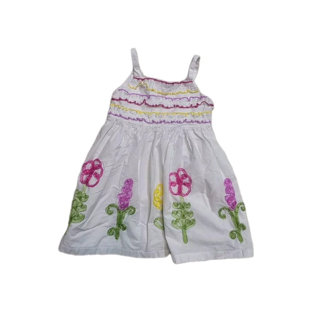 blueberi Boulevard Girls 3T White Sundress with Flowers